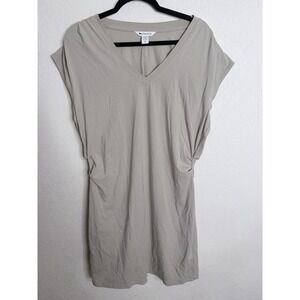 Athleta Athleisure Dress Womens Size XL Tan Stretch Rouching Casual Sporty